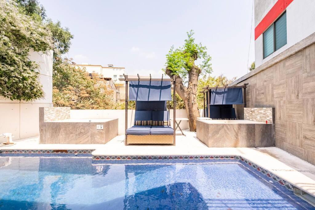 Loft Arte Y Diseno, Terraza, Asador, 3 Pantallas "Cuernavaca Somos El Unico Airbn Que Te Ofrece 2 Exclusivos Jacuzzis Profesionales Con Agua Caliente Y Sistema De Hidromasaje, Tipo Spa" Fraccionamiento Vigilancia 24 Horas Daire Dış mekan fotoğraf